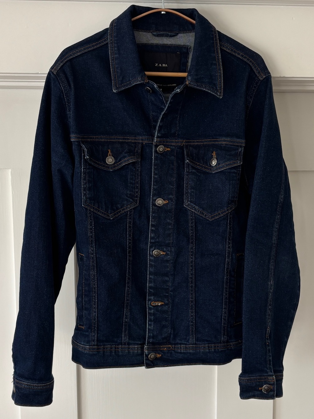Zara Men's Medium Denim Jacket Classic Jean Jacket - Picture 3 of 16